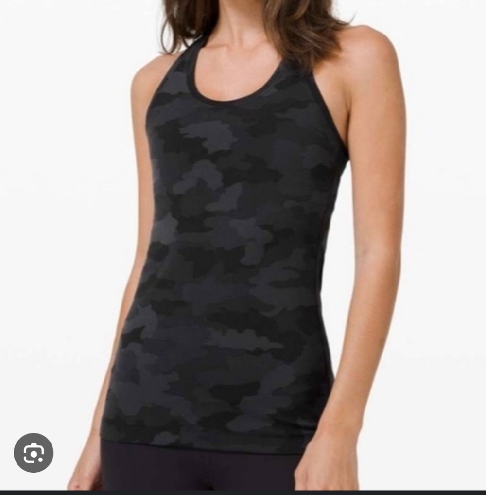 Lululemon Black Camouflage Racerback Tank Top